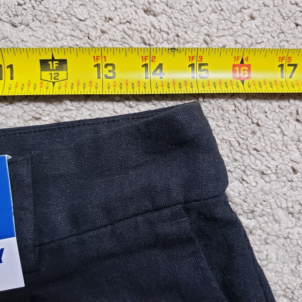 NWT Old Navy Taylor Black High Rise Wide Leg Linen Blend Trousers Womens Medium - Picture 9 of 11